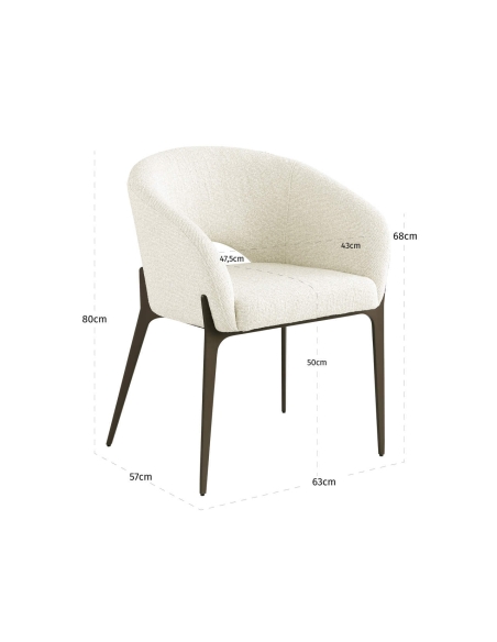Silla de comedor con reposabrazos Biscuit KENZI