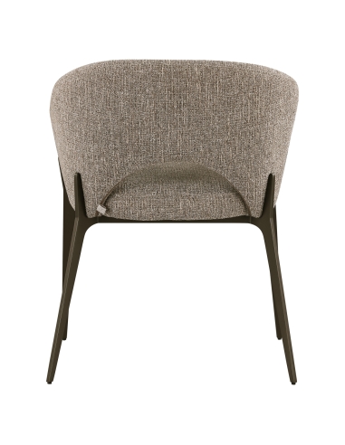 Brown Tweed Dining Chair with Armrests KENZI