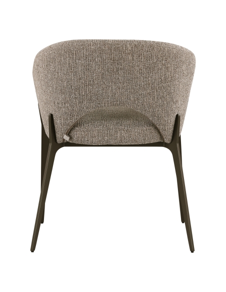 Brown Tweed Dining Chair with Armrests KENZI