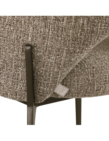 Brown Tweed Dining Chair with Armrests KENZI