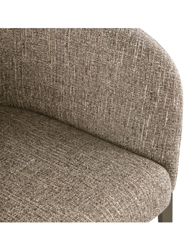 Brown Tweed Dining Chair with Armrests KENZI