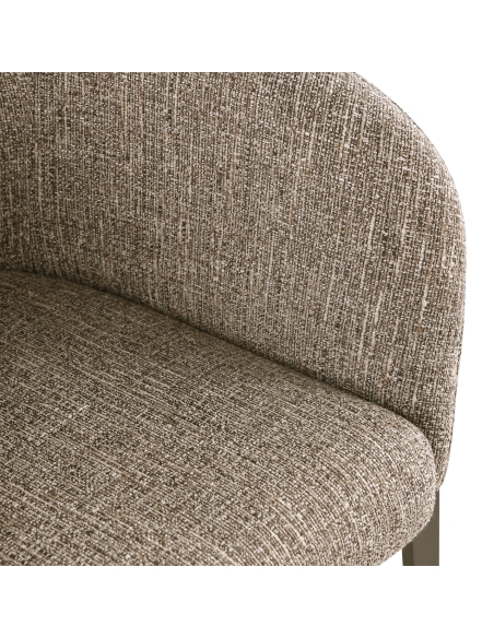 Chaise de Salle à Manger Accoudoirs Tweed Brun KENZI