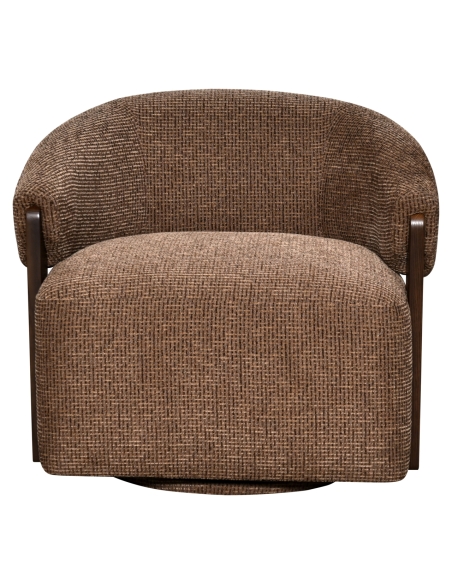 Draaibare brandvertragende fauteuil geweven bruin MARINA
