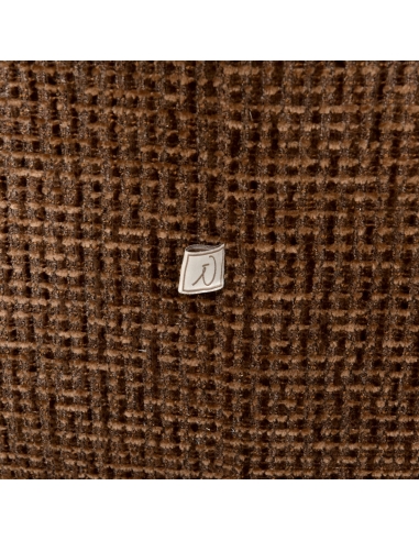 Fire-Resistant Swivel Armchair Brown Weave MARINA