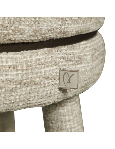 Tabouret de Comptoir Pivotant Rond Naturel TENASHAR