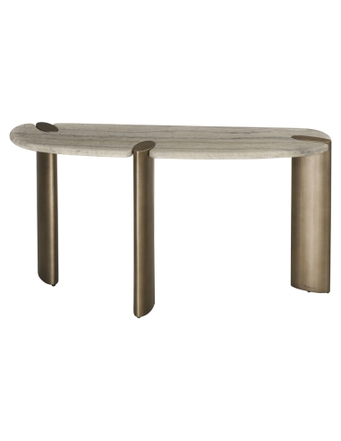 Consola Plateau Travertino Base Bronze ARCADIA