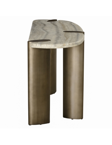 Consola de travertino con base de bronce ARCADIA