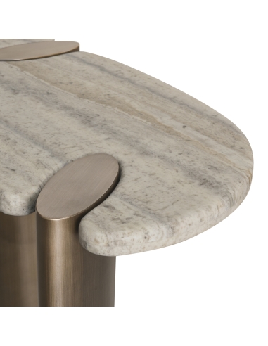Consola de travertino con base de bronce ARCADIA