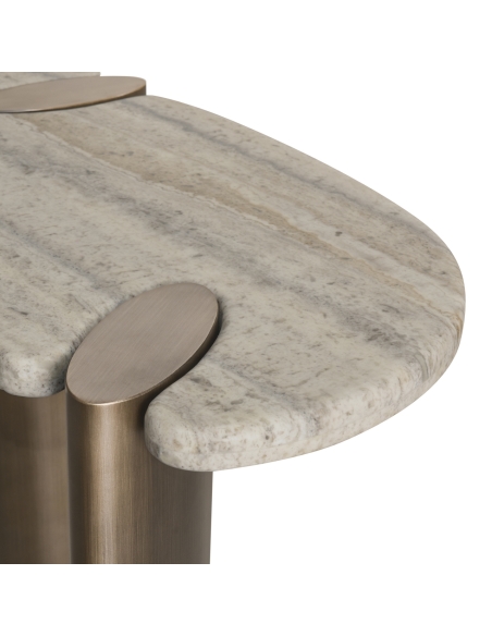 Console Travertine Top Bronze Base ARCADIA