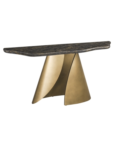 Consoletafel van natuurlijk marmer met gouden onderstel GOLDMAN