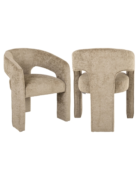 Chaise de salle à manger tonneau beige BELLE | Loft