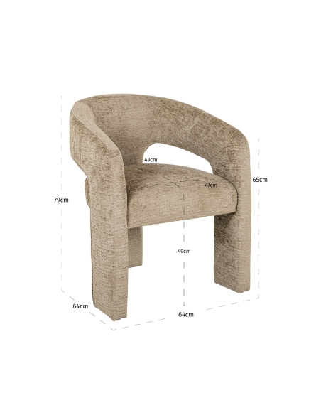 Chaise de salle à manger tonneau beige BELLE | Loft