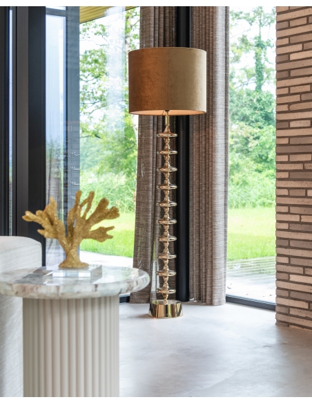 Gestapelde sculpturale gouden vloerlamp JANE | Loft