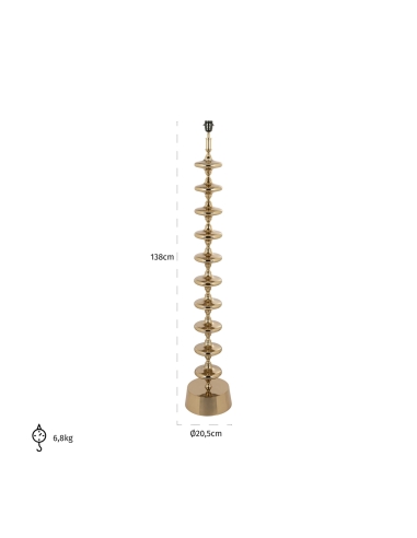 Gestapelde sculpturale gouden vloerlamp JANE | Loft