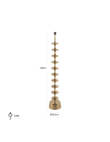 Lampadaire empilé sculptural doré JANE | Loft