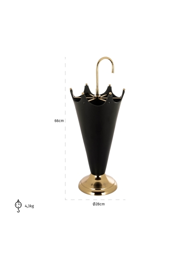 Porte-guarda-chuvas preto e dourado JYTTE | Loft