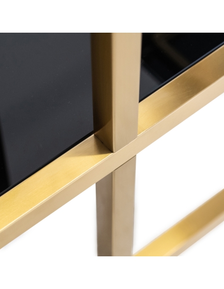 Estantería vitrina asimétrica dorada MAGNUS | Loft