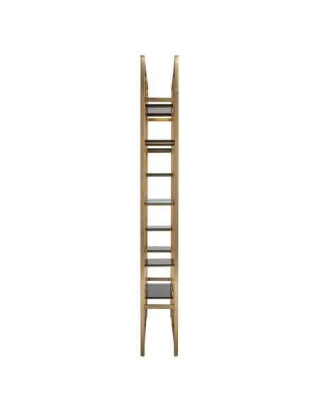 Étagère vitrine asymétrique dorée MAGNUS | Loft
