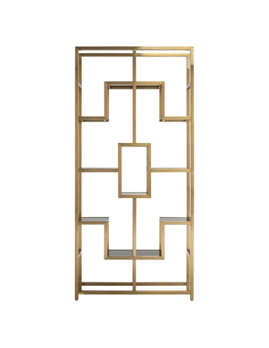 Étagère vitrine asymétrique dorée MAGNUS | Loft