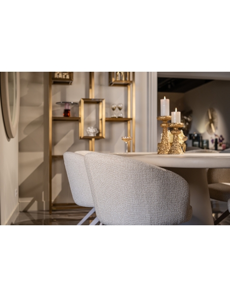 Étagère vitrine asymétrique dorée MAGNUS | Loft