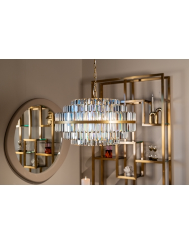 Étagère vitrine asymétrique dorée MAGNUS | Loft