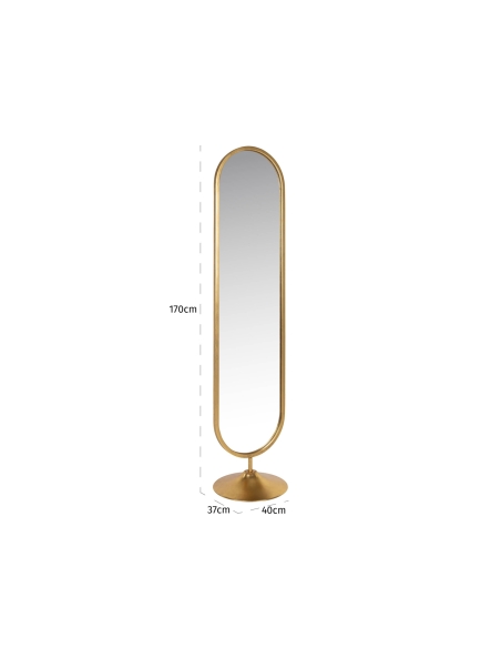 Ovale staande spiegel goudkleurig MOYA | Loft