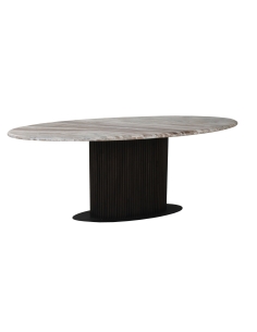 Table à manger ovale marbre beige 200 RASHFORD | Loft