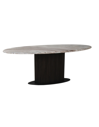 Mesa de jantar oval em mármore bege 200 RASHFORD | Loft