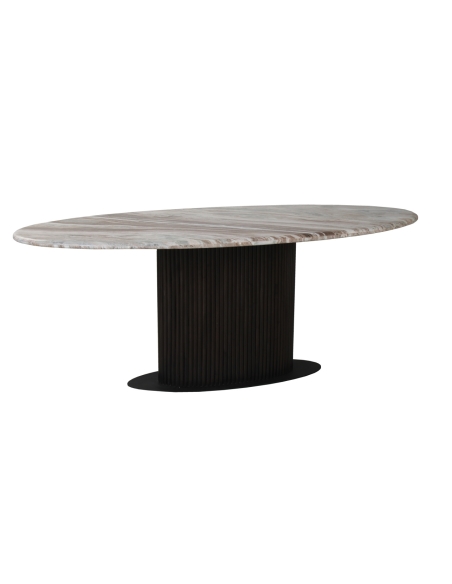 Oval beige marble dining table 200 RASHFORD | Loft