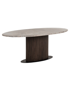 Table à manger ovale marbre beige 200 RASHFORD | Loft 2