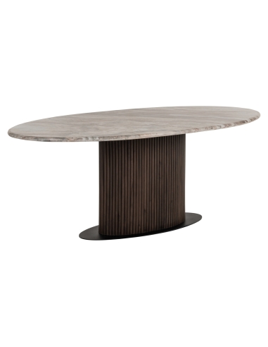 Mesa de jantar oval em mármore bege 200 RASHFORD | Loft