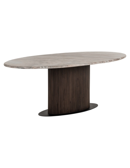 Mesa de jantar oval em mármore bege 200 RASHFORD | Loft