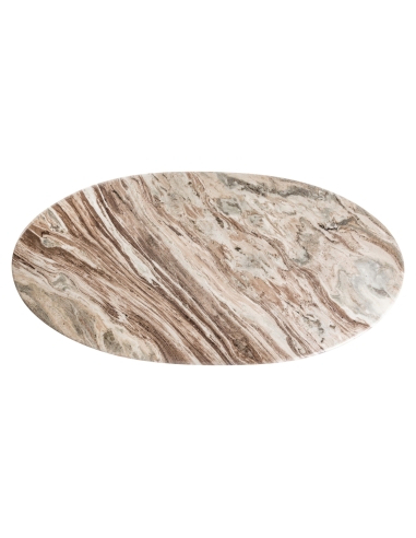 Table à manger ovale marbre beige 200 RASHFORD | Loft