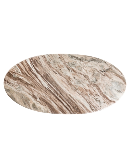 Oval beige marble dining table 200 RASHFORD | Loft