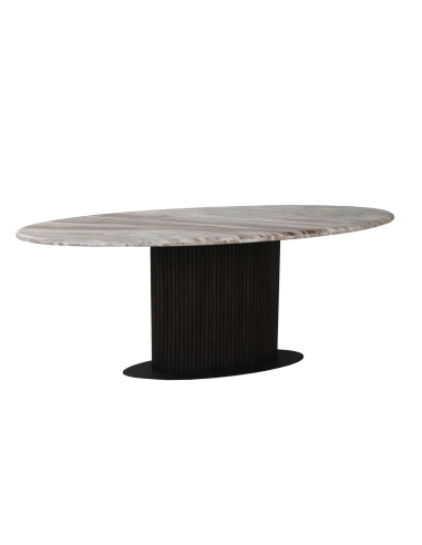 Table à manger ovale marbre beige 200 RASHFORD | Loft