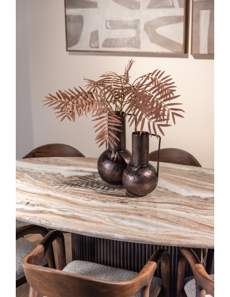 Table à manger ovale marbre beige 200 RASHFORD | Loft