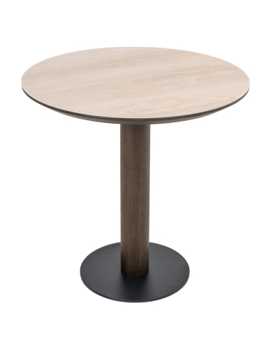 Mesa de bistrô redonda efeito travertino 75 RITZ | Loft