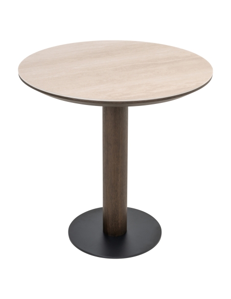 Table bistro ronde effet travertine 75 RITZ | Loft