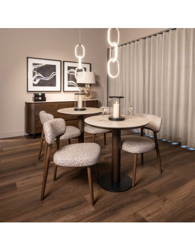 Mesa bistró redonda efecto travertino 75 RITZ | Loft