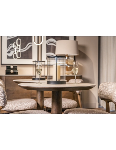 Tavolo bistrot rotondo effetto travertino 75 RITZ | Loft