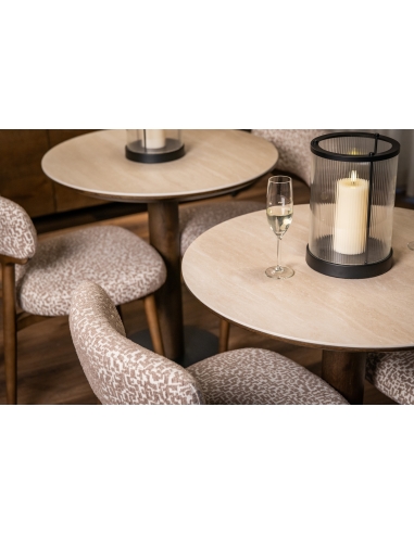 Mesa bistró redonda efecto travertino 75 RITZ | Loft