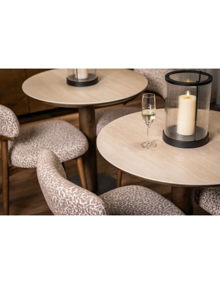Ronde bistrot tafel met travertinlook 75 RITZ | Loft