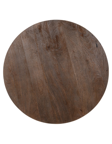 Tavolo da bar rotondo in legno marrone bronzo REVELIN | Loft