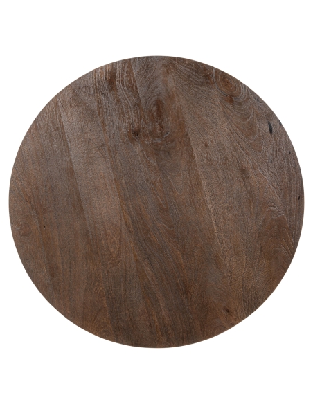 Mesa de bar redonda em madeira castanha bronze REVELIN | Loft
