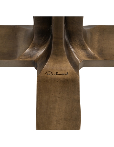 Mesa de bar redonda em madeira castanha bronze REVELIN | Loft