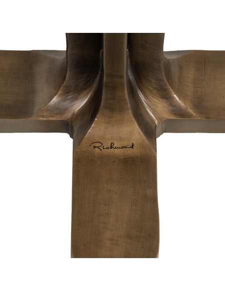 Mesa de bar redonda em madeira castanha bronze REVELIN | Loft