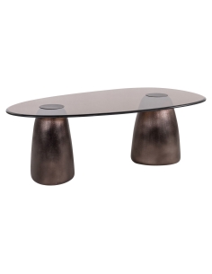 Mesa de centro oval em vidro fumado bronze HAYDEN | Loft