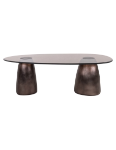Table basse ovale verre fumé bronze HAYDEN | Loft 2
