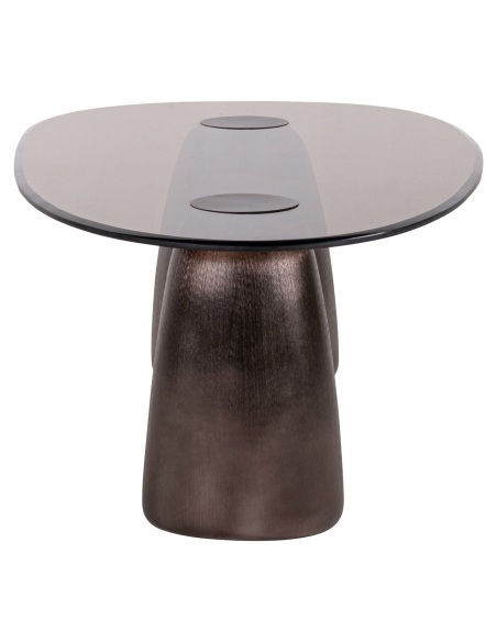 Table basse ovale verre fumé bronze HAYDEN | Loft