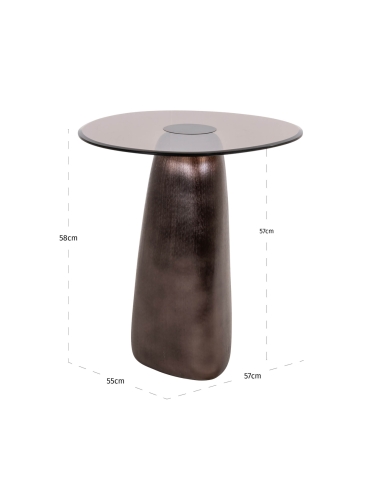 Table d'appoint verre fumé bronze HAYDEN | Loft